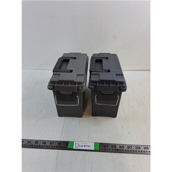 (2) Plastic Ammo Containers- 11" x 5" x 7"