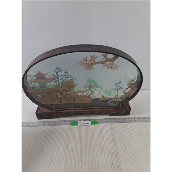 Vintage Chinese Cork Diorama Decor, 20" x 15" - PICK UP
