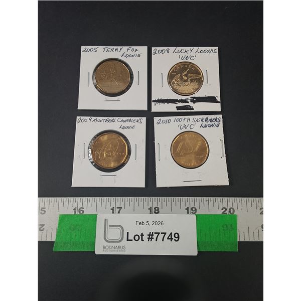 (4) Canadian Loonies, 2005- 2010