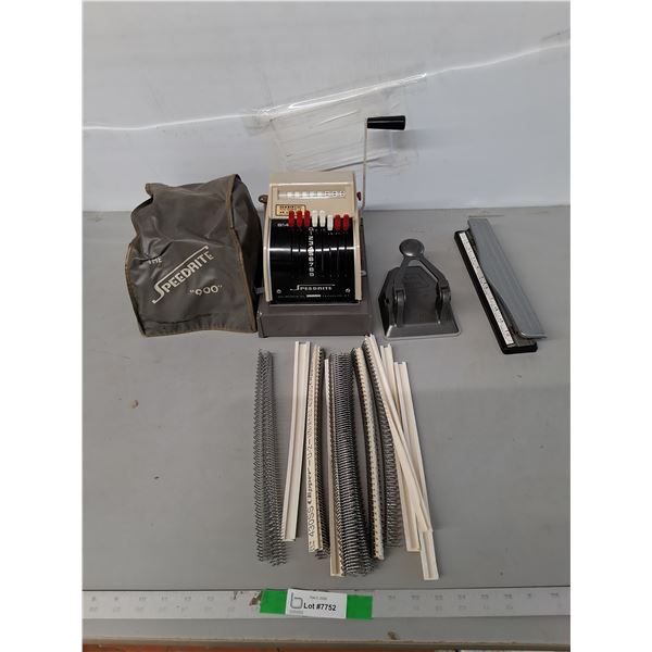 Vintage Speedwrite 900 Check Writer, Hole Punchers, Belt Fasteners- PICK UP