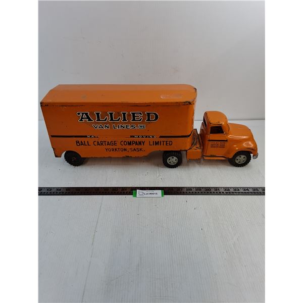 Vintage Pressed Steel Tonka "Allied Van Lines - Yorkton" Truck & Trailer - 24x6x8"