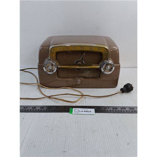 Vintage Crosley Dashboard Tube Radio - No Power Detected, As is, Backing Loose - 12x7x7"