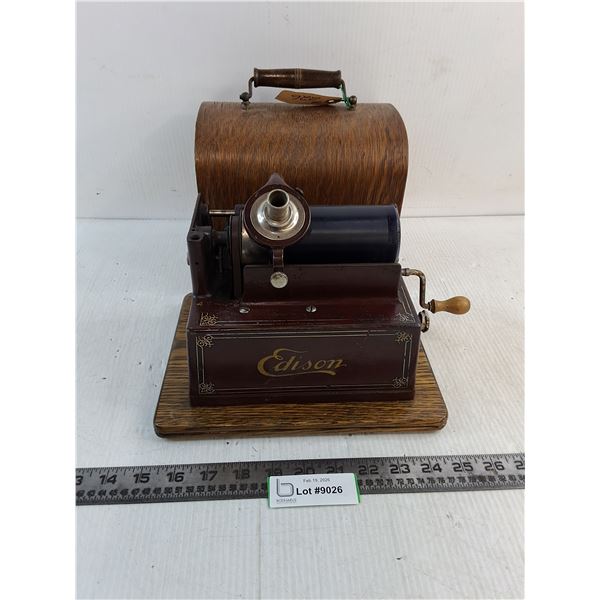 1908 Edison Gem Model D Phonograph w/Tube Album - Missing Horn - Untested