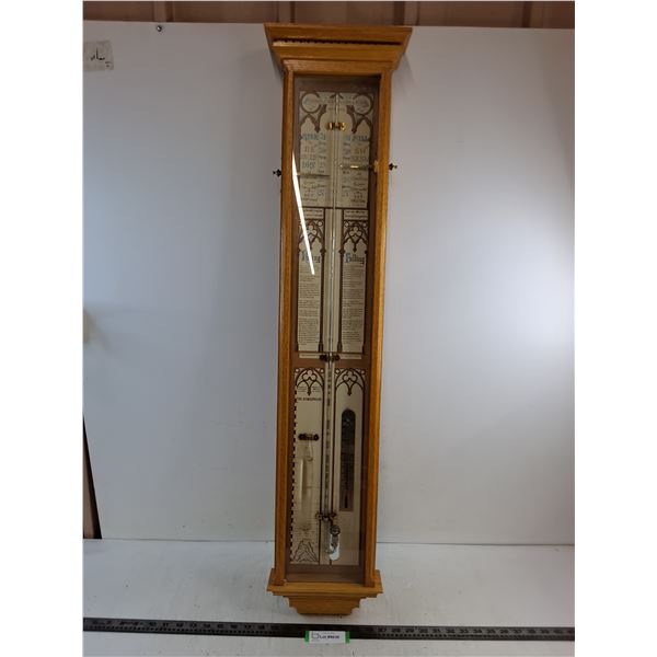 Vintage Wall Mount "Admiral Fitzroy's Barometer" - Some Mercury Loss - 42x8.5x3" - Cannot Ship
