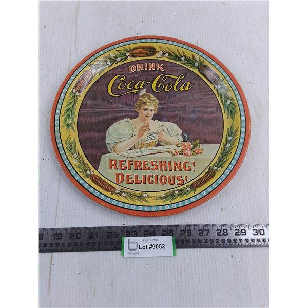 Round Metal Coca-Cola Serving Tray - 12" Diameter