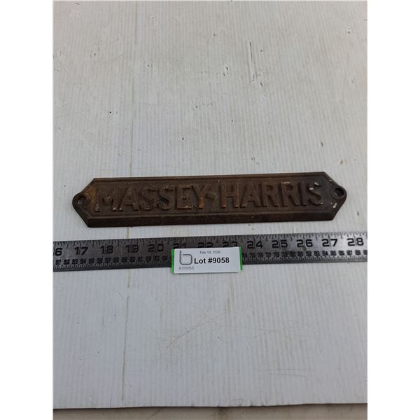 Vintage Cast Iron "Massey-Harris" Tractor Decal