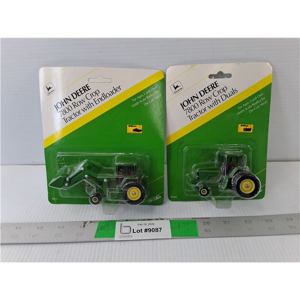 (2) John Deere Model 7800 Row Crop Tractors 1:64 Scale, NIB