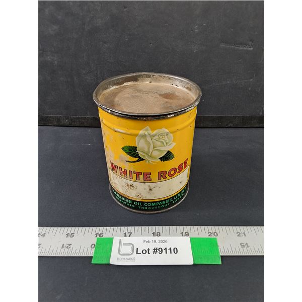 #Vintage White Rose Oil Company 1Pound Grease Tin (some product inside)