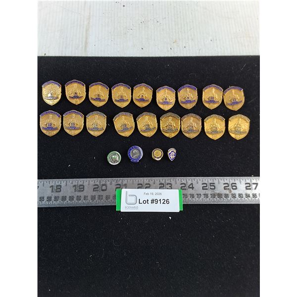 (22) Vintage Metal "Safe Driver" Badges  for Canadian Bus Drivers