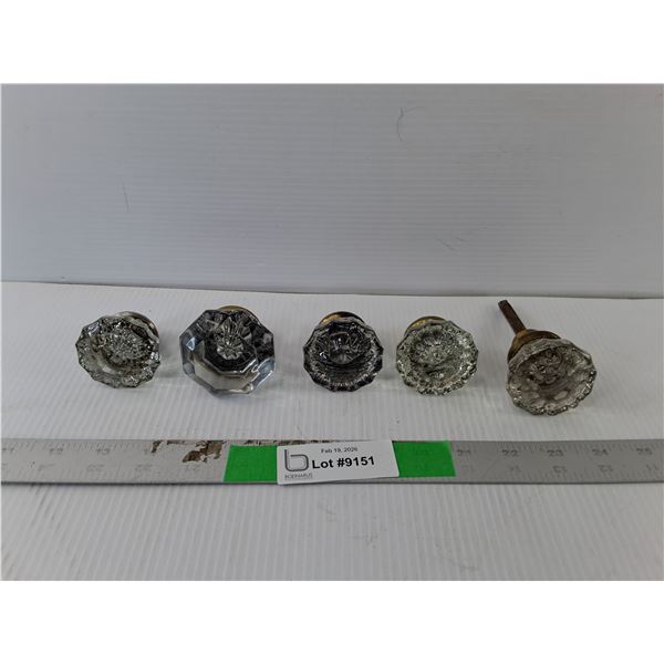 (5) Vintage Glass Doorknobs