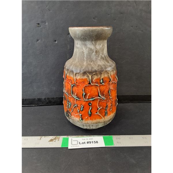 Textured West German Ceramic Vase 8"