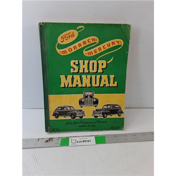 Vintage Ford Monarch/Mercury Shop Manual