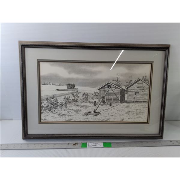 Framed 'Harvest Time' Artwork by Bernie Brown 23.5" x 15.75", Pickup Preferred