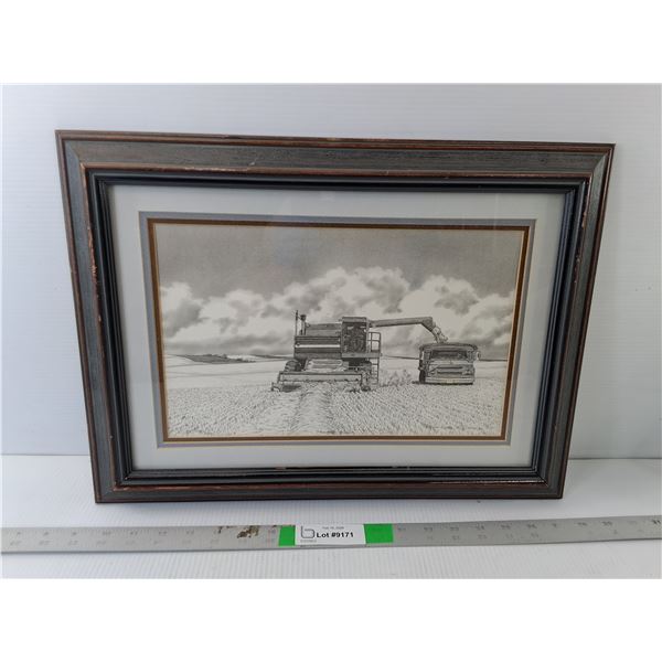 Framed 'Prairie Gold' Artwork by Bernie Brown 19"x 14", Pickup Preferred