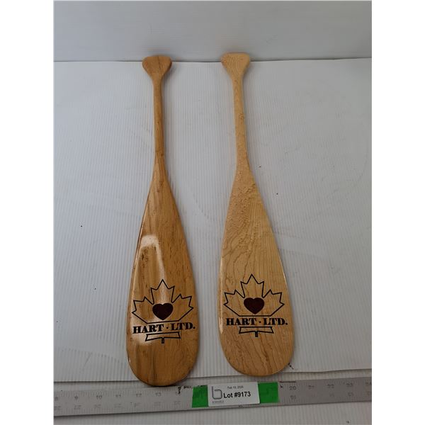 (2) Hart Ltd. Miniature Wooden Oars 23.5", Cannot Ship