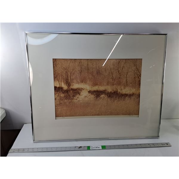 Framed Sepia Landscape Artwork 30.25" x 24",  Artist Courtney Miline Cannot Ship