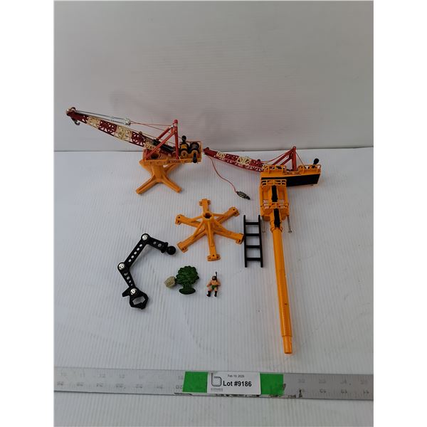 Model Jib & Climbing Crane & Miniature Caveman Figurine