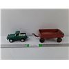 Image 1 : Die Cast Land Rover 1:32 Scale & Vintage Metal Wagon 9.5"
