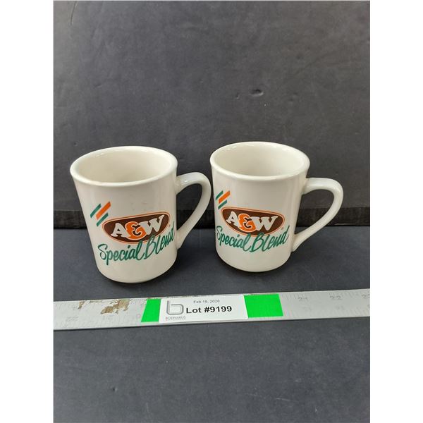 (2) Vintage A&W Special Blend Mugs