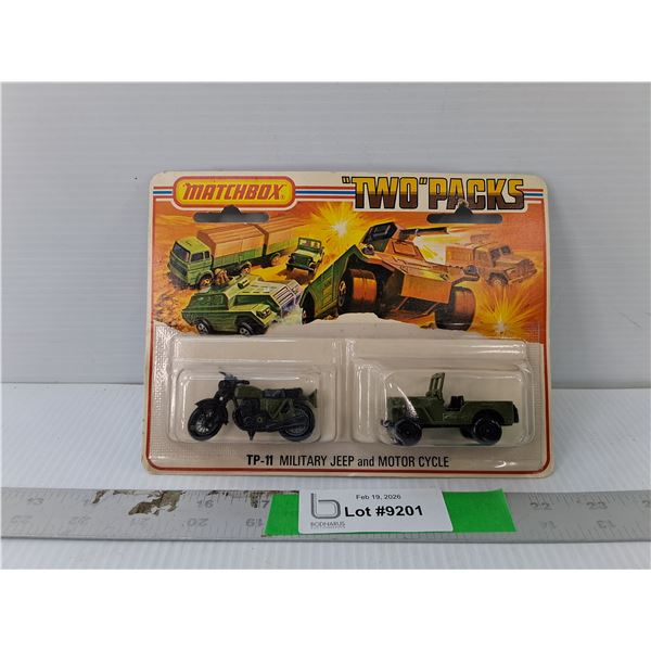 Vintage Matchbox Military Jeep & Motorcycle- Sealed