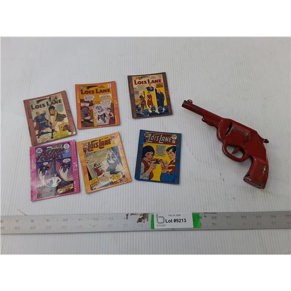 Vintage Metal Pop Gun & Lois Lane/Comic Magnets