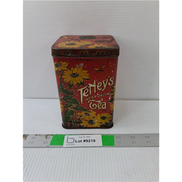 Vintage Tetley's Tea Tin 6.25" Tall