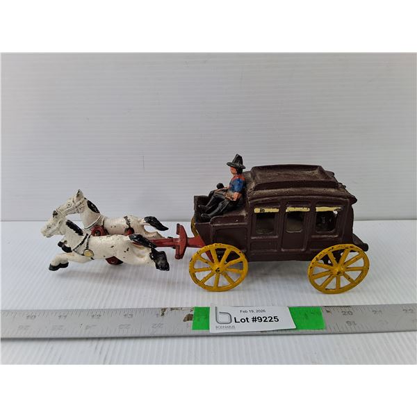 Cast Iron Horse Drawn Stagecoach Figurine