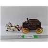 Image 1 : Cast Iron Horse Drawn Stagecoach Figurine