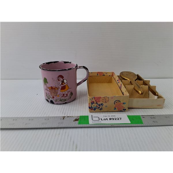 Children's German Style Enamel Mug & Brush Set
