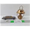 Image 1 : Die Cast Majorette Model Limousine Approx. 1:32 Scale & Brass Style Miniature Oil Lamp
