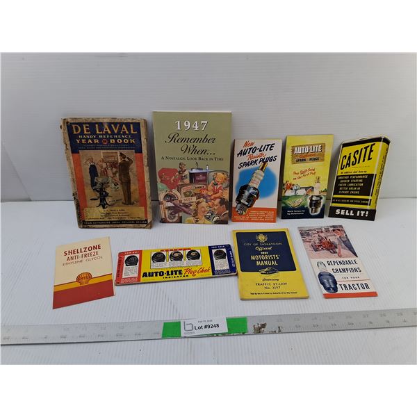 Vintage De Laval Yearbook, Motorists' Manual, Pamphlets, Misc.