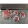 Image 3 : (4) Glass Ruby Flash Stain Bowls Up to 8.5"
