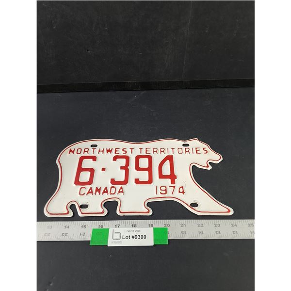 Vintage 1974 North West Territories License Plate