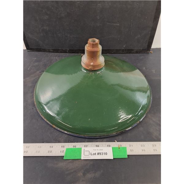 Vintage Green Enamel Light Fixture, Shade 13" Diameter - PICK UP