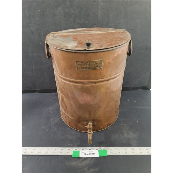 Vintage Solid Copper Bystrom Water Heater & Sterilizer, As Is, 13.5" x 11.5" - PICK UP