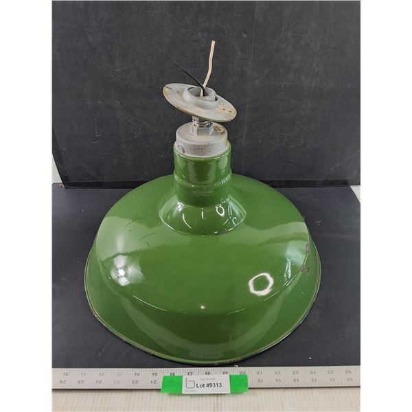 Vintage General Electric Green Enamel Light Fixture, Shade 18" Diameter - PICK UP