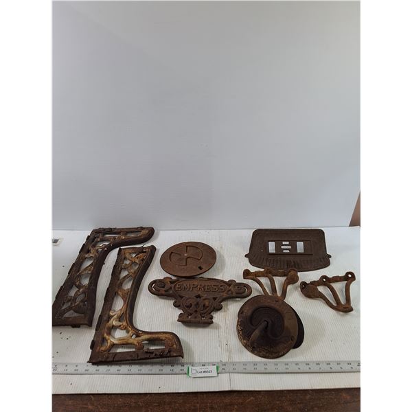 Various Vintage Cast Iron Wood Stove Parts, Chimney Damper, Heat Vent, misc - PICK UP