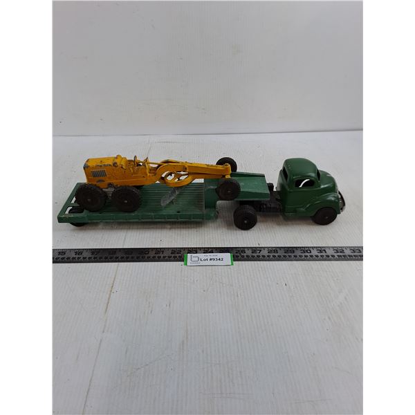 Vintage Hubley Folded Metal Toy Truck, Flatdeck, Grader