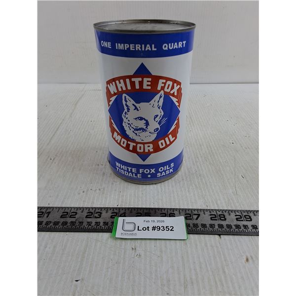 Retro White Fox Motor Oil Tin