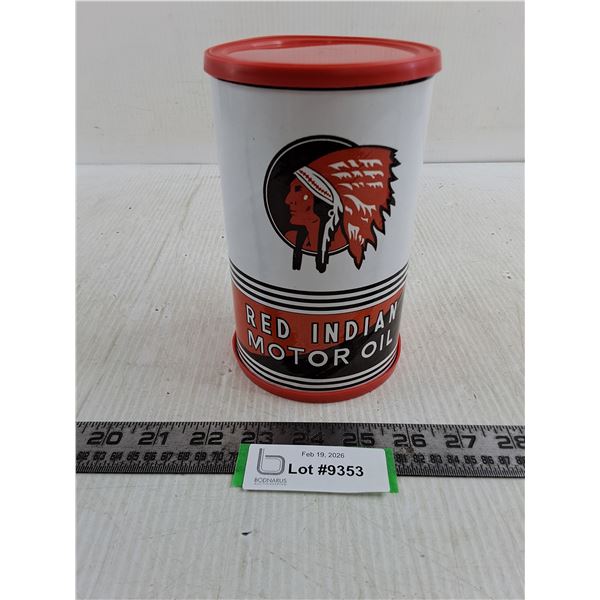 Retro Red Indian Motor Oil Tin