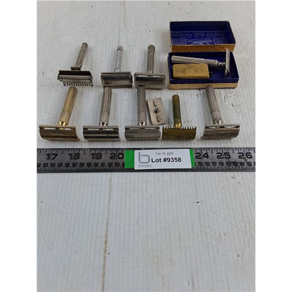 (9) Vintage Razors-Mostly Gillette Including 1 in Original Box
