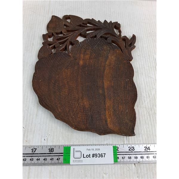Vintage Hand Carved Wooden Serving Plate/Tray