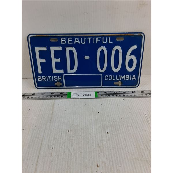 Vintage 1980-81 British Columbia License Plate