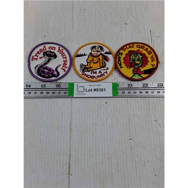 (3) Patches-Tread on Yourself,I'm a Snobunny and How's that Grab Ya
