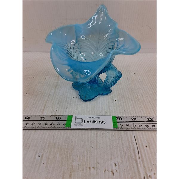 Fenton Aqua Blue Opalescent Glass Bowl
