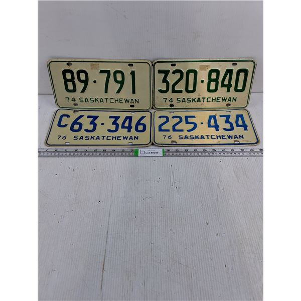 (2) 1997 and (2) 1976 Saskatchewan License Plates