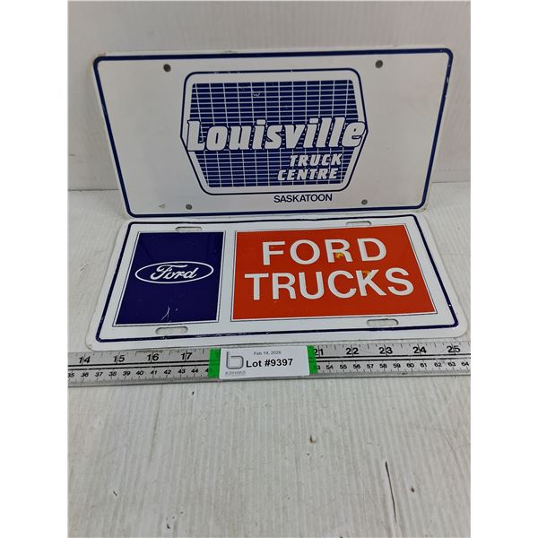 Plastic Louisville Truck center Plate and Metal Ford Trucks Plate