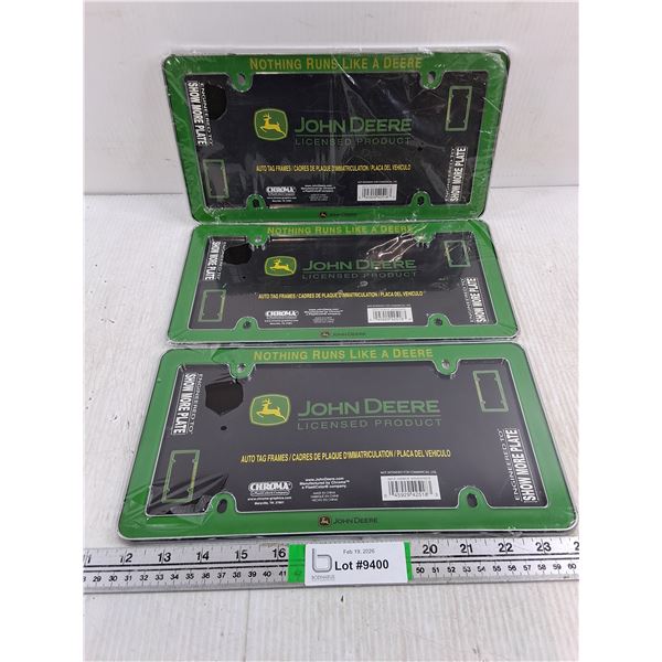 (3) NOS John Deere License Plate Frames
