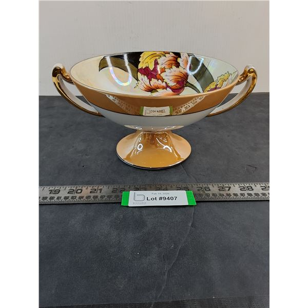Vintage Porcelain Footed Lusterware Bowl from Japan