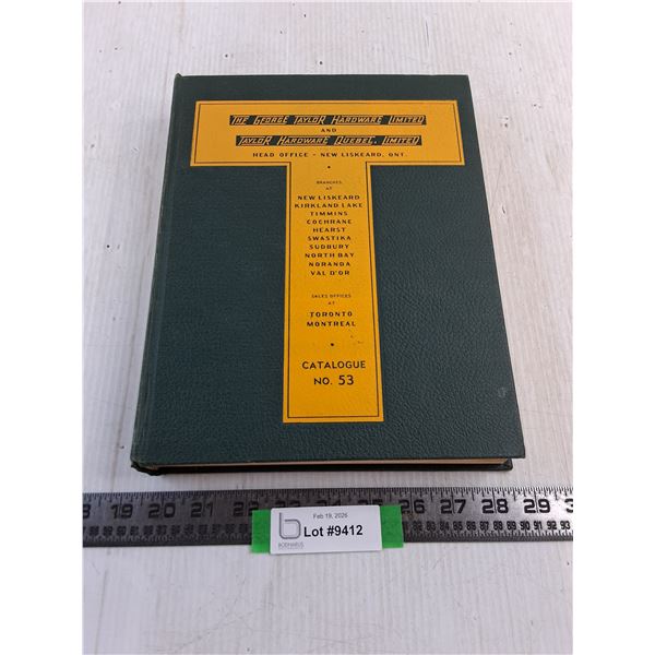 1953 "Taylors Hardware" Hard Cover Catalogue